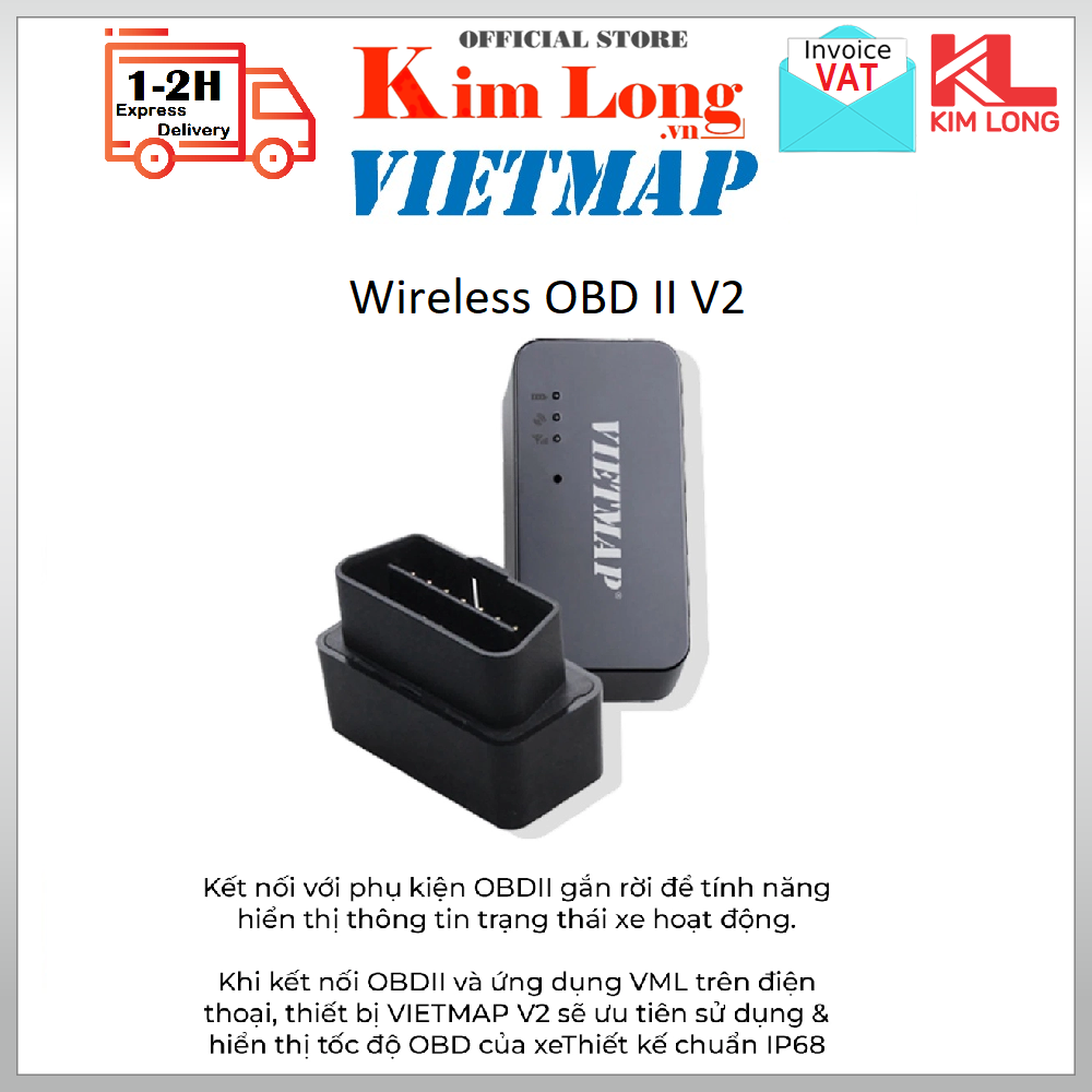 Vietmap OBD II V2 Wireless cho Vietmap V2 , Vietmap V3 Hiển thị thông tin trạng thái