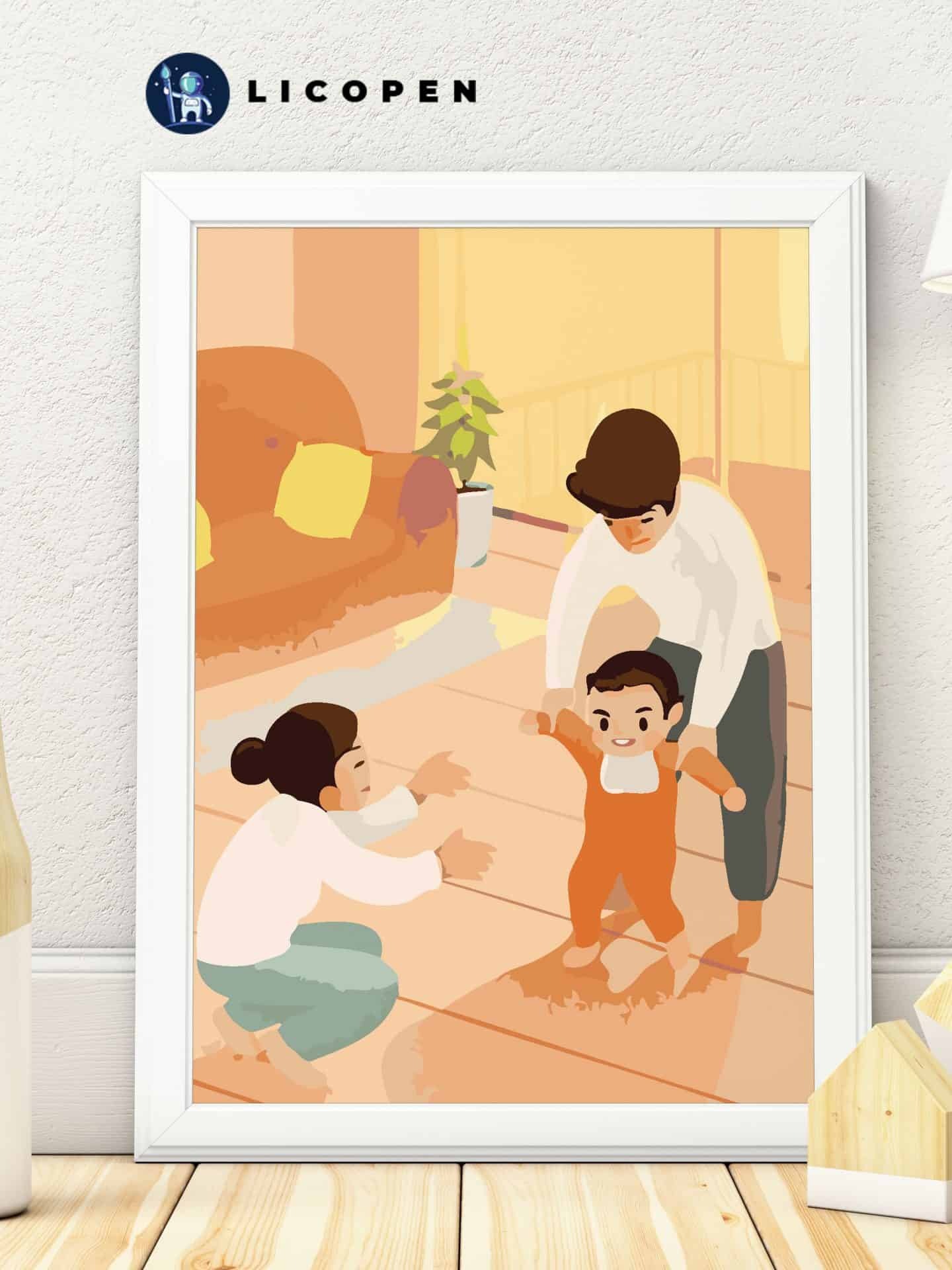 🔥 Tranh Sơn Dầu Số Hóa Licopen (Có Khung Gỗ) 40x50cm Tranh Gia Đình - MS84 Hàng Có Sẵn Giao Ngay