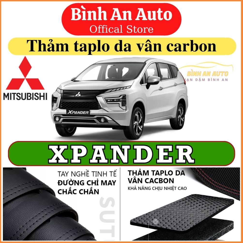 Thảm taplo XPANDER 2018-2022 da vân cacbon, thảm phủ taplo, taplo cacbon, taplo da - Bình An Auto