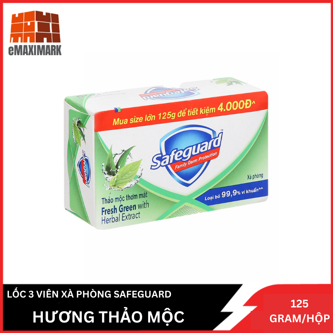 [HCM ship 2h] LỐC 3 viên xà phòng Safeguard hương thảo mộc thơm mát 125g siêu tiết kiệm