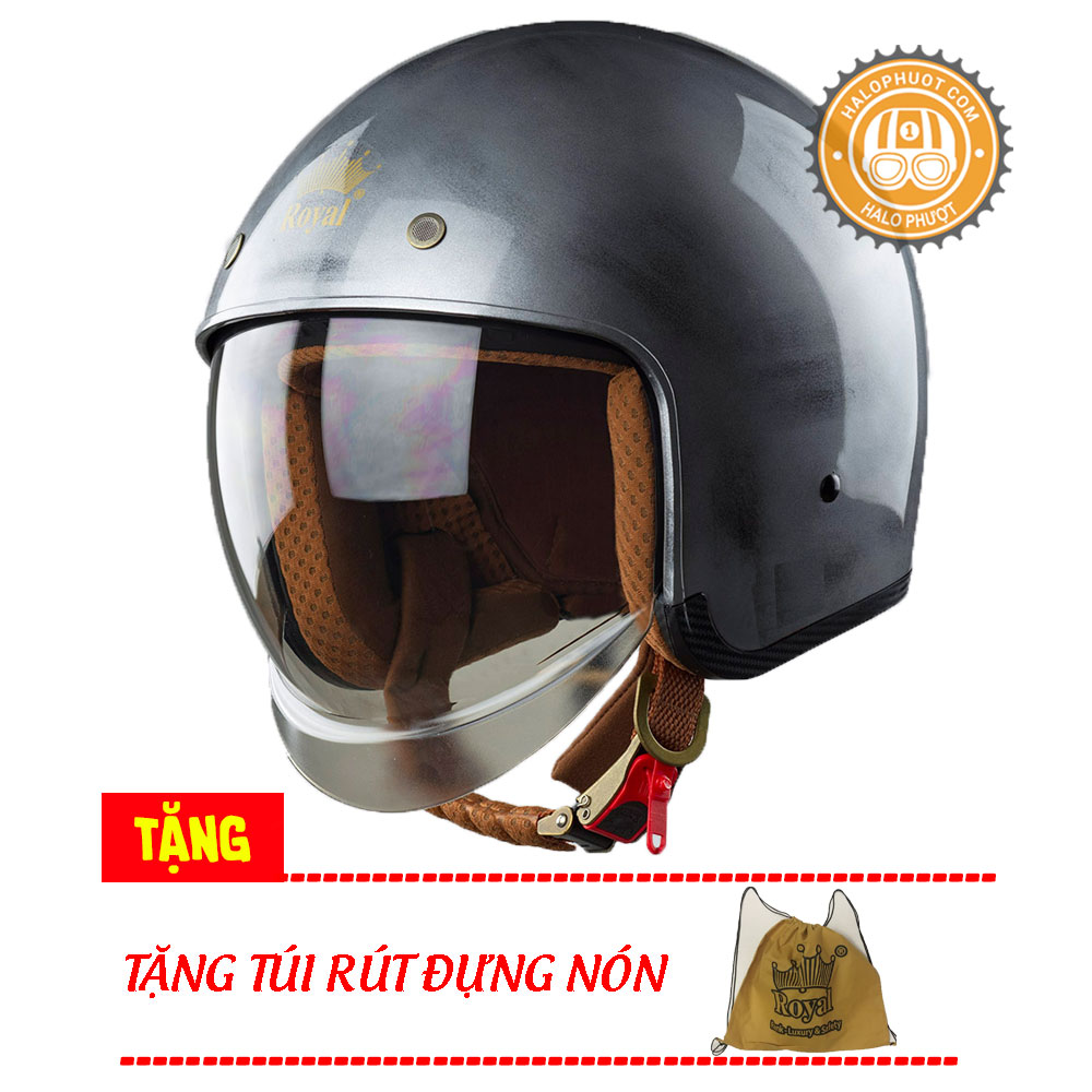 Nón bảo hiểm 3/4 kính âm Royal M139 Xước Bóng (Tặng balo rút) (Bảo hành trọn đời)
