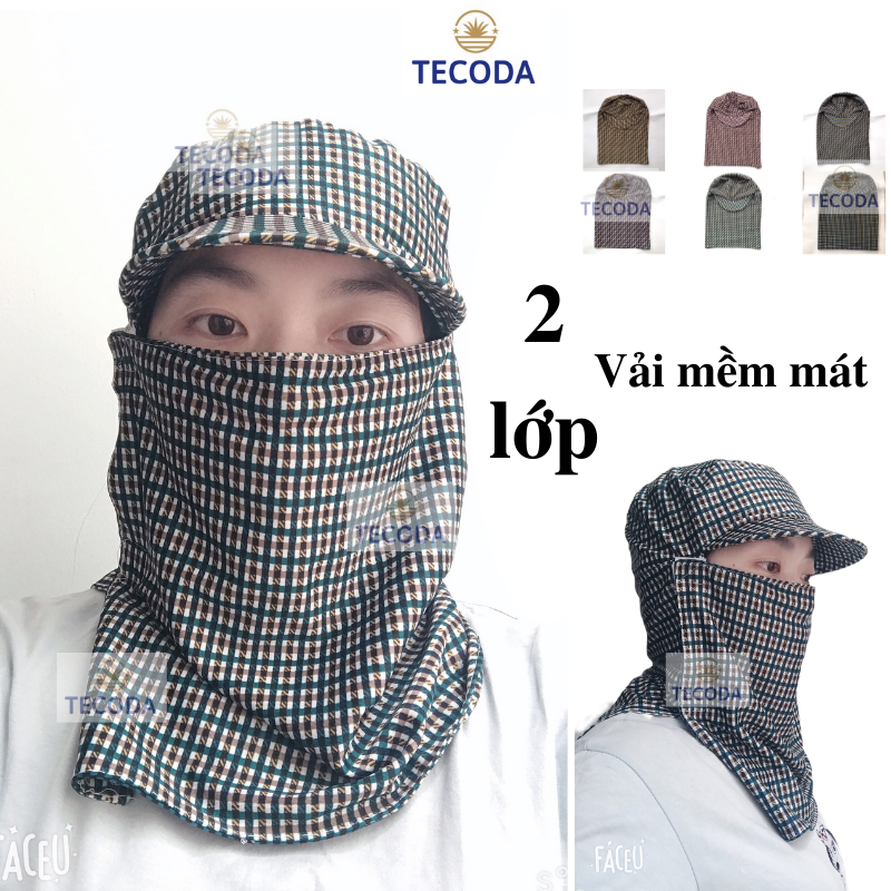 Mũ Khăn Trùm Mặt Chống Nắng 2 Lớp Thun Mát Mềm, Mặt Nạ Thể Thao Chống Bụi Khăn Bịt Mặt Trùm Đầu Bảo Hộ Cho Nam Nữ