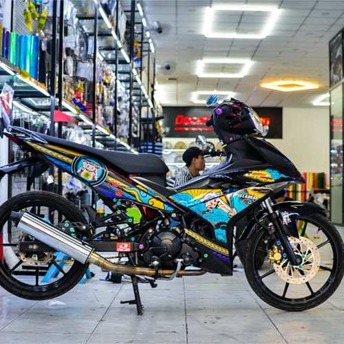 Tem Trùm Exciter 150 Xanh Đen Mèo Thần Tài