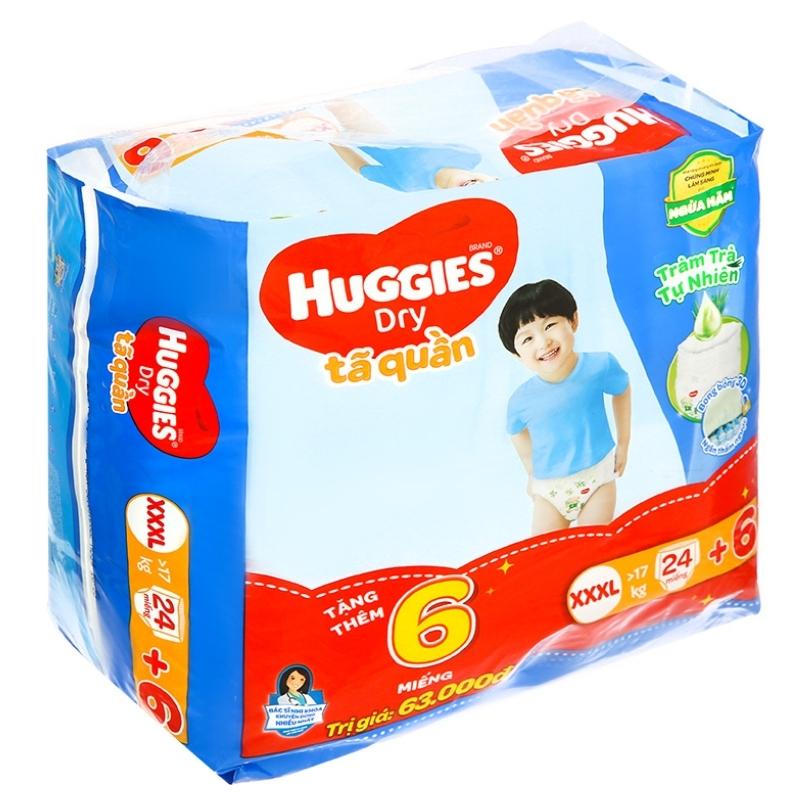Tả quần huggies dry tràm trà tự nhiên size xxxl hộp 24 miếng