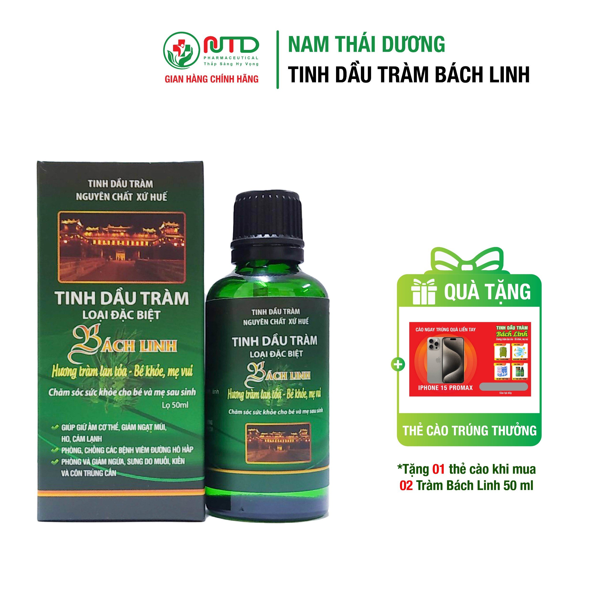Tinh dầu tràm bách linh nam thái dương chính hãng- tinh dầu nguyên chất xứ huế cho mẹ và bé.