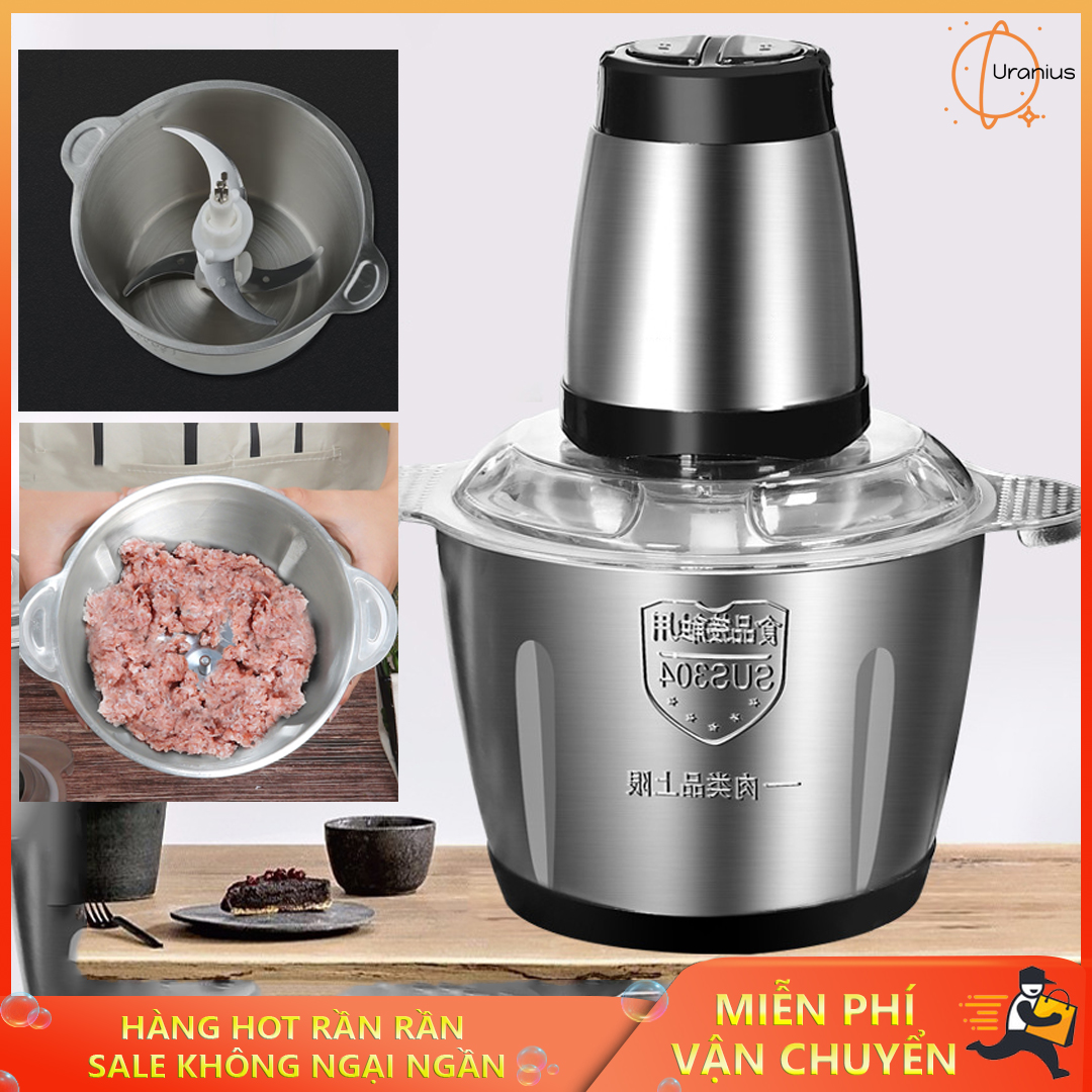 Máy xay giò chả mini gia đình, Máy xay sinh tố, Máy xay đa năng 300W dung tích lớn 2-3L siêu an toàn, xay nhuyễn chưa từng thấy, hoạt động mạnh mẽ cực đỉnh. BẢO HÀNH UY TÍN