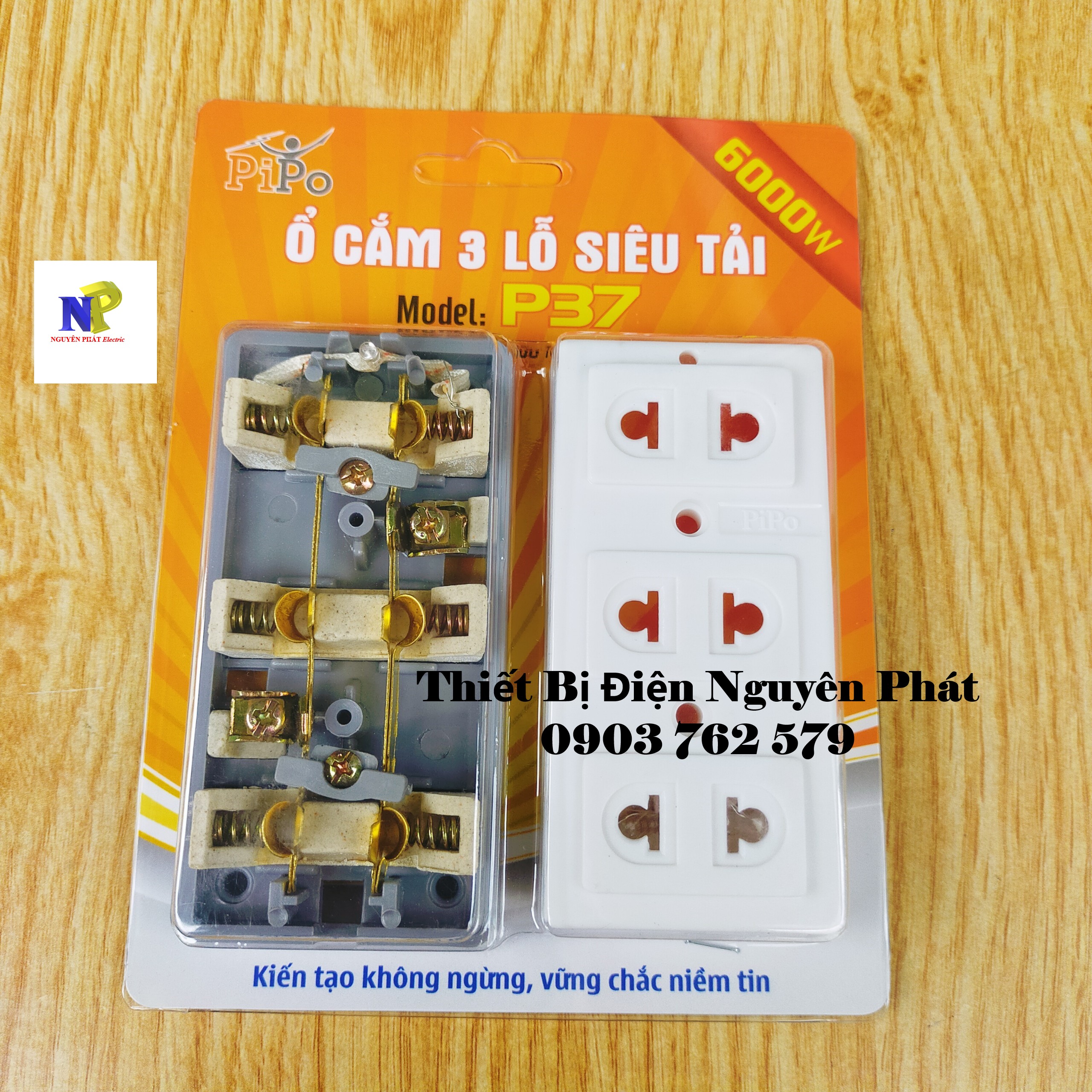 Ổ cắm 3 lổ cs6000w siêu chịu tải p37