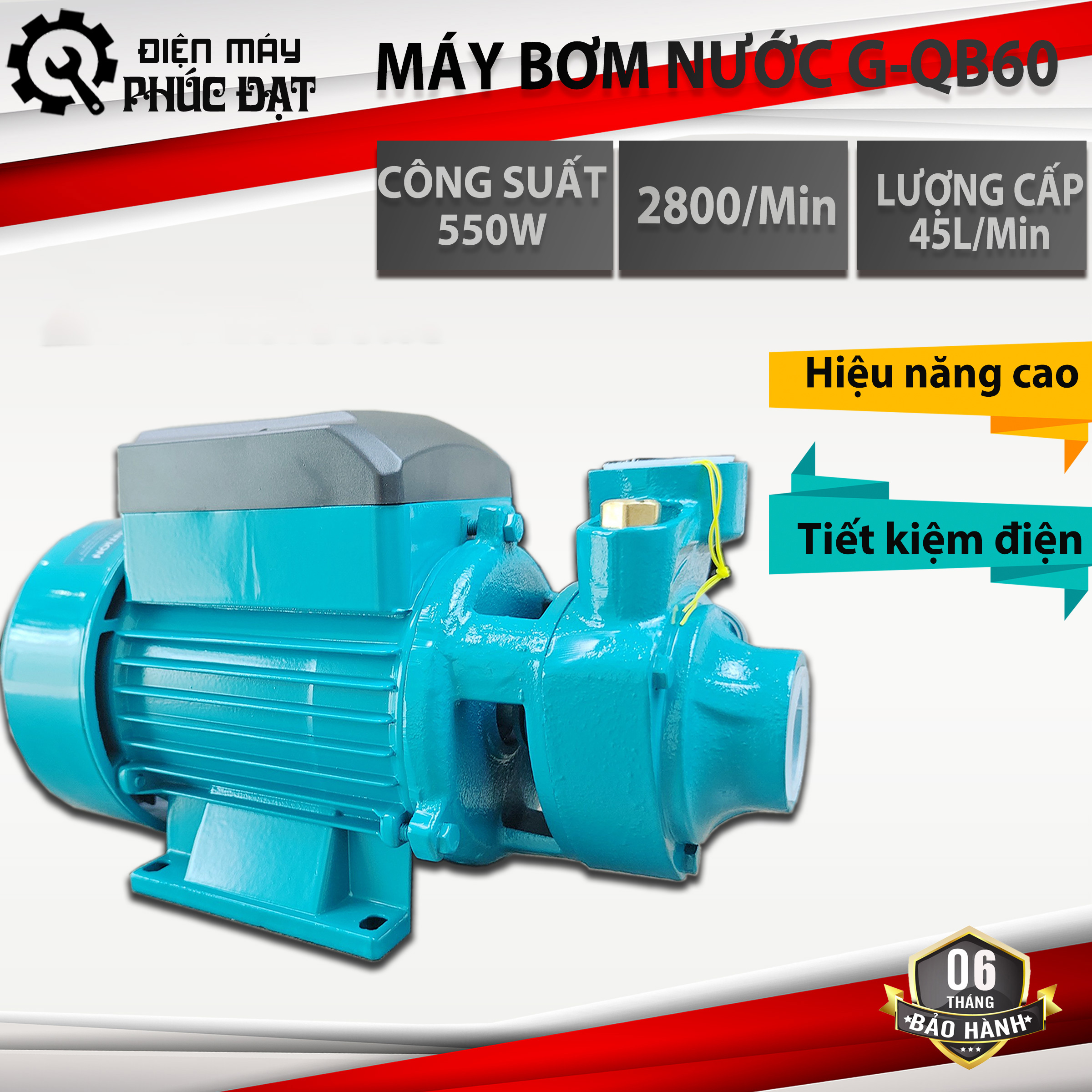 Máy bơm nước bằng điện, máy bơm g-qb60 ggg ,công suất 550w, bơm nước, tưới cây, hút nước...