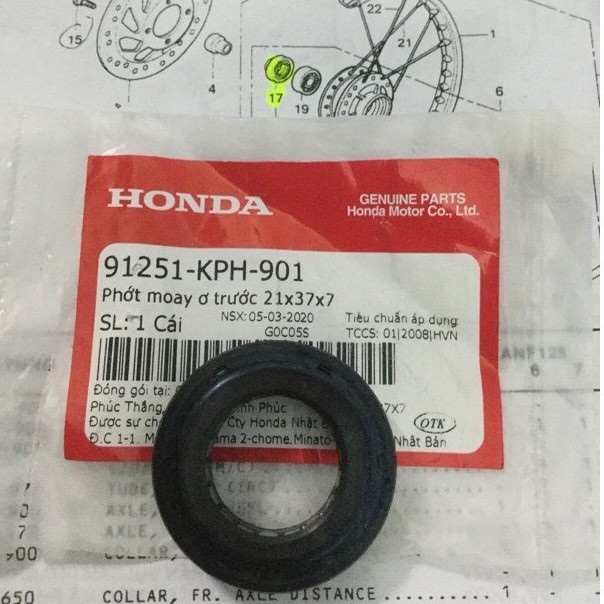 Phớt May Ơ Trước Honda chính hiệu