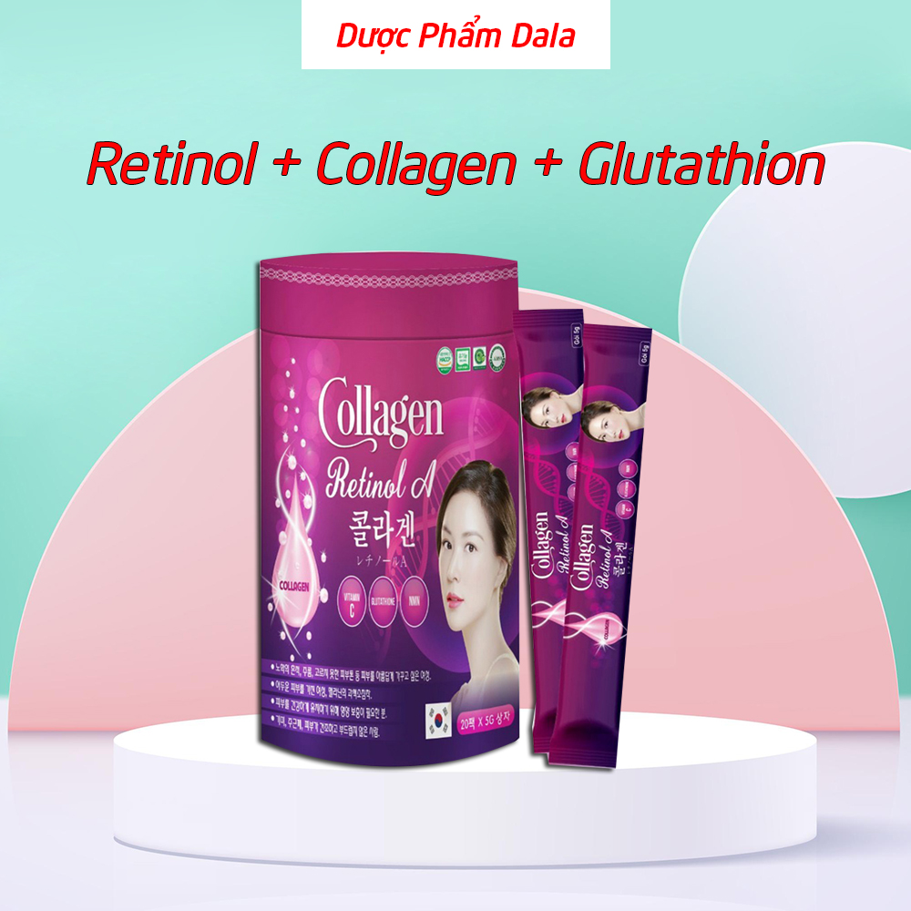 Gel collagen retinol A, glutathione, vitamin E C giúp đẹp trắng da