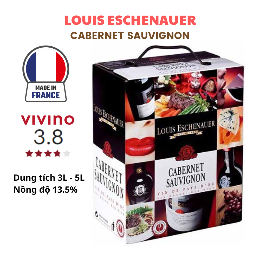 Vang bịch Louis Eschenauer 5L Pháp Nhập Khẩu