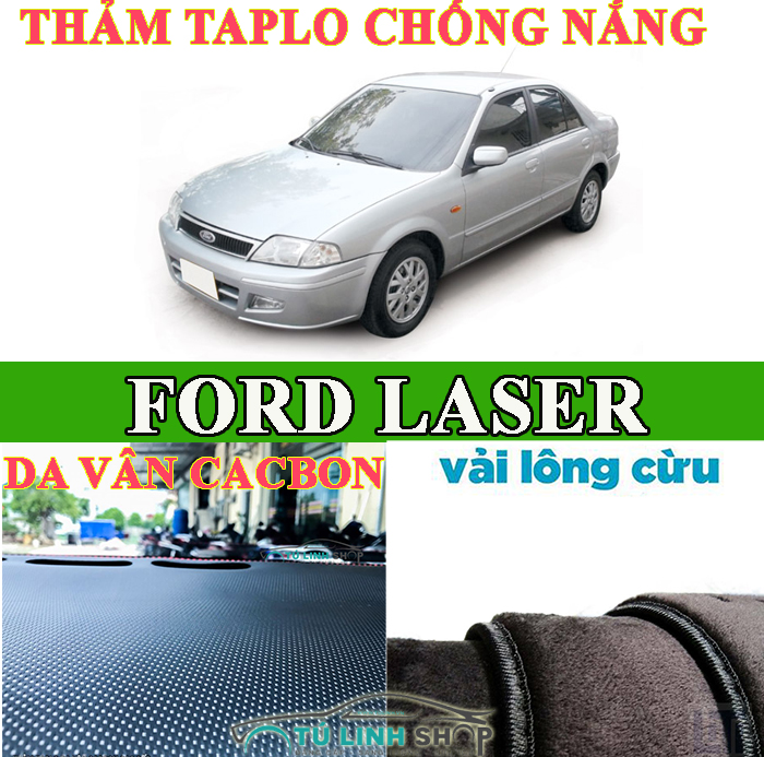 Thảm taplo Ford LASER bằng lông Cừu 3 lớp hoặc Da Cacbon