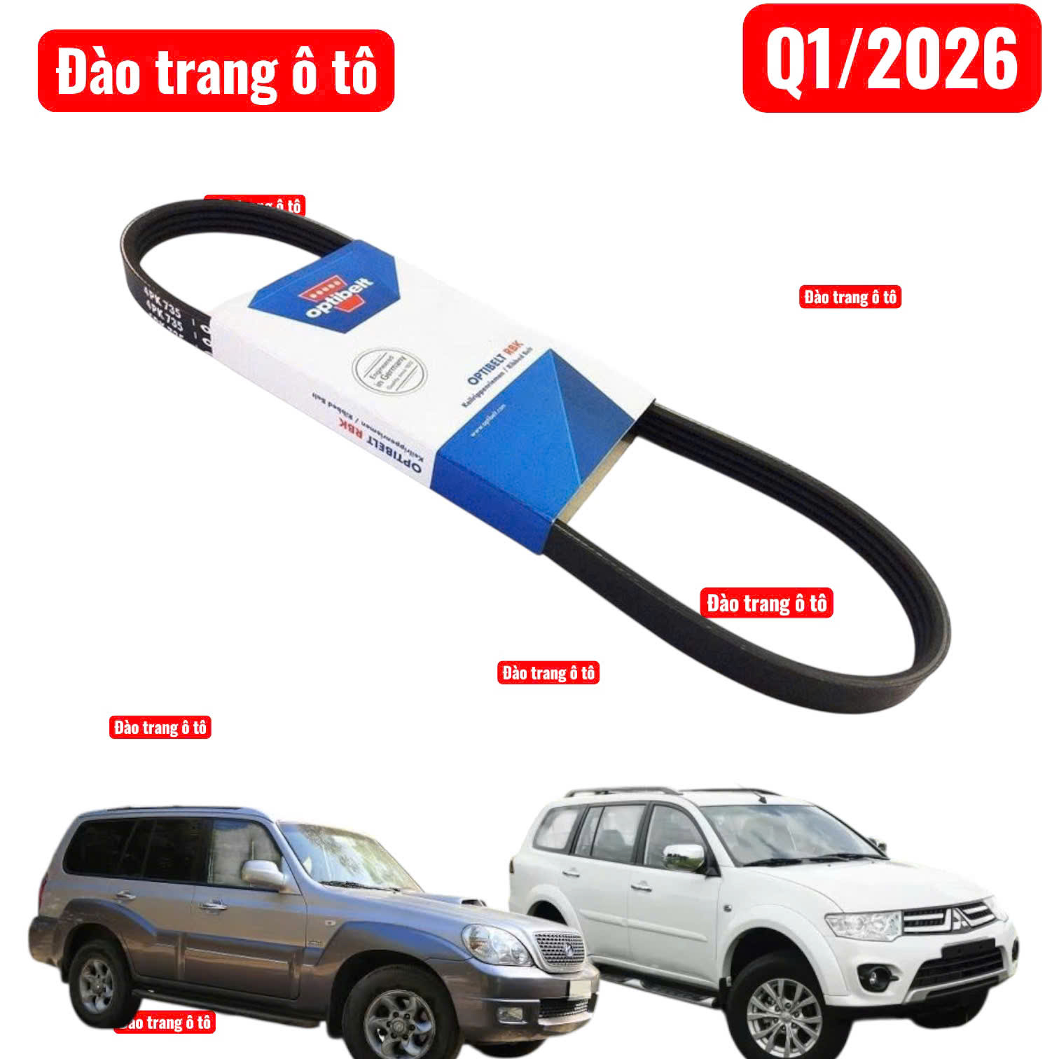 Dây cô loa 4pk 1080 cho xe huyndai terracan 3.5 01 đến 06 mitshubishi pajeco 3.5 98 04 vn 02 08 space gear suzuki Grand vitara 98 đến 04