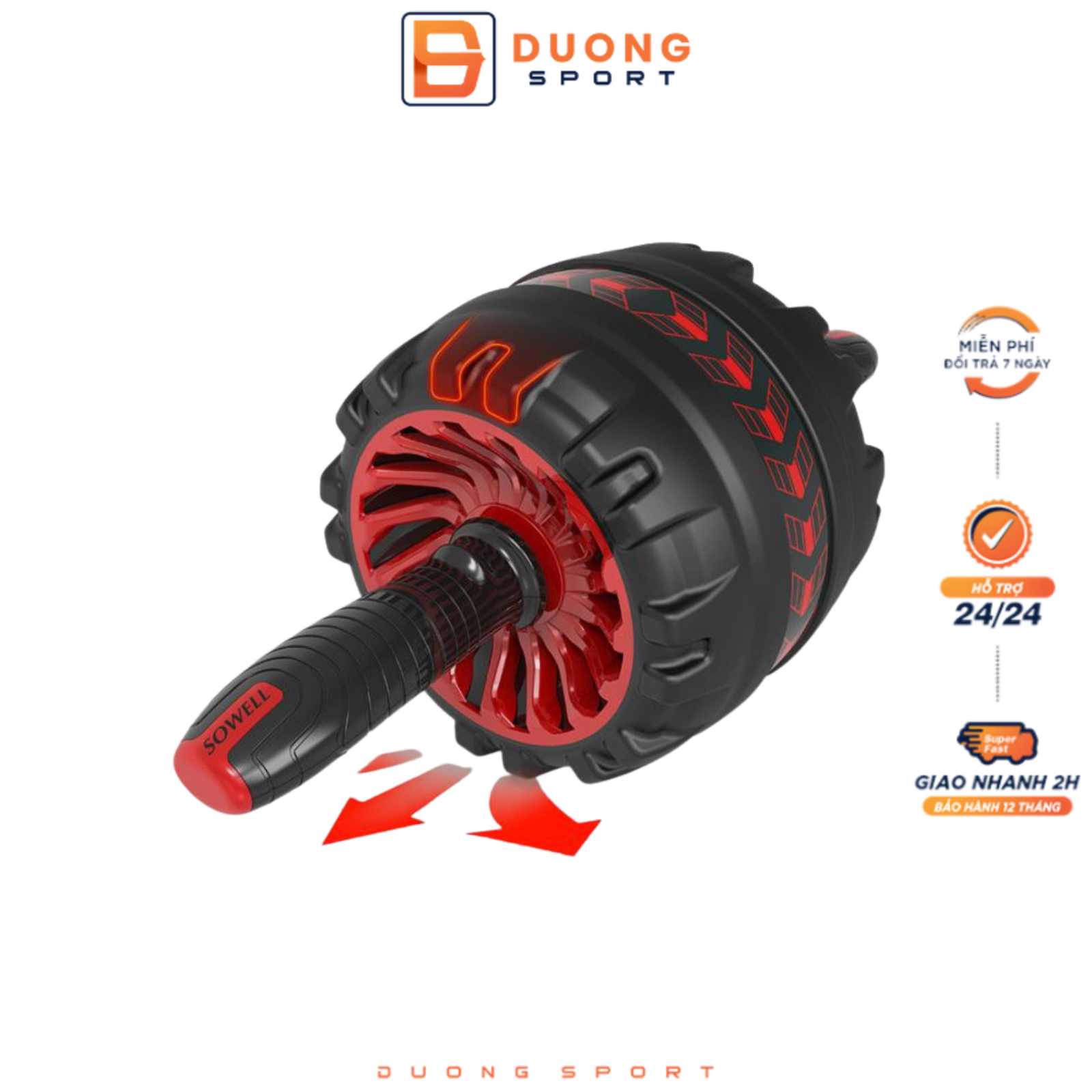 Con Lăn Tập Bụng Khổng Lồ Hầm Hố W800 Pro Có Lò Xo Trợ Lực Tặng Miếng Lót Chân