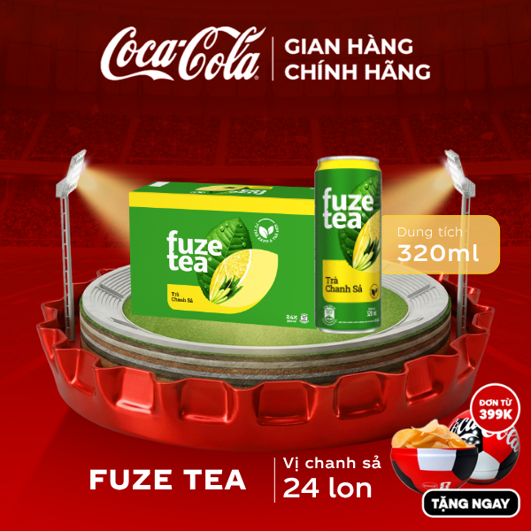 [SIÊU SALE ] Thùng 24 Lon Trà Fuze Tea Trà Chanh Với Sả + Chống Oxy Hóa TPP-C 320ml/Lon Sale 25.06 Coca-Cola Chính Hãng_LD