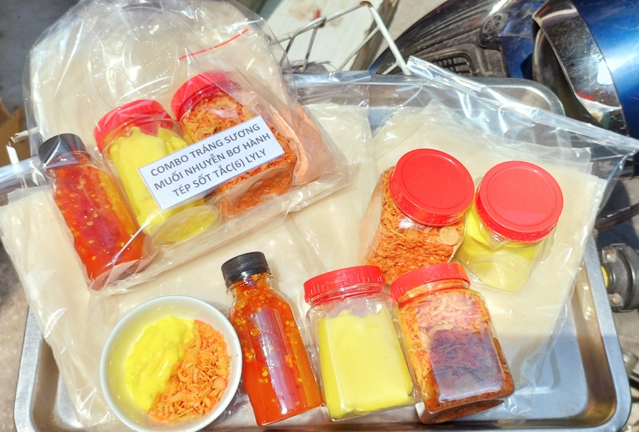 Combo bánh tráng phơi sương bơ hành phi tép sốt tắc