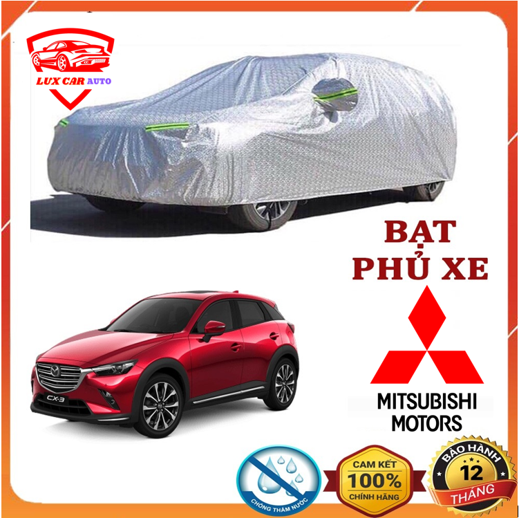 Bạt Phủ Xe Ô Tô Mitsubishi Mirage, Xpander, Attrage, Pajero, Trition, Outlander Tráng nhôm 3 lớp chống nóng, mưa, xước sơn,bat phu xe hoi,bat xe hoi,bat phu o to,bat phu oto,bat o to,bat oto