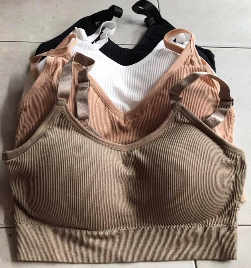 Áo bra cotton gân tăm tập gym yoga