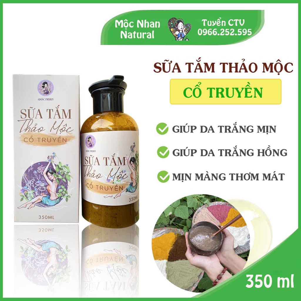 Sữa tắm thảo mộc cổ truyền, mịn màng, trắng hồng, thơm mát - Mộc Nhan Natural