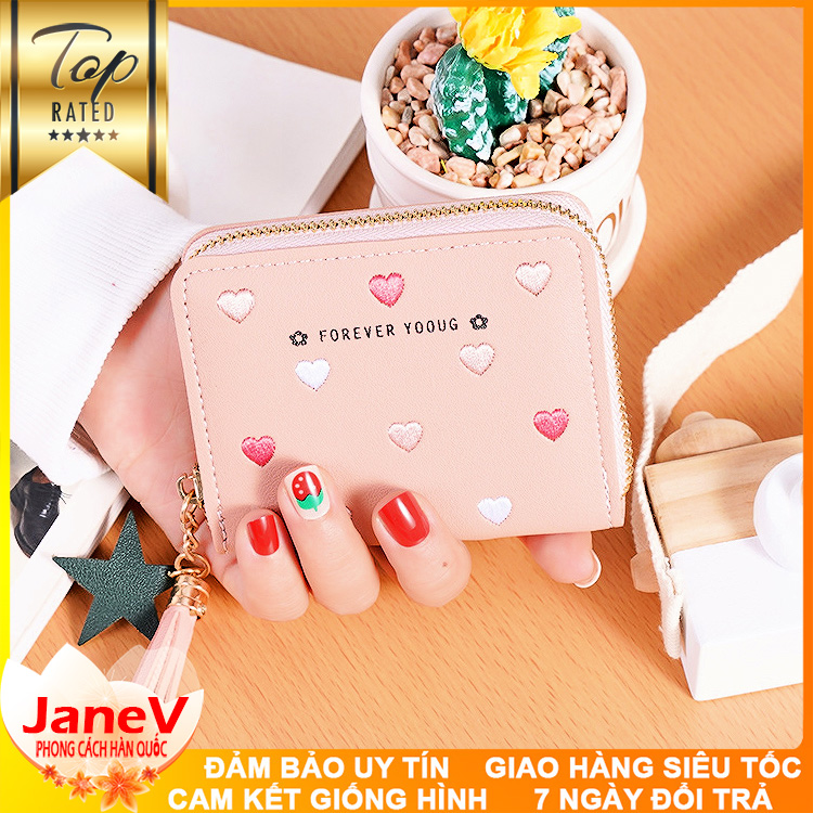 [HCM][7 MÀU] Ví Nữ Mini Ngắn Cầm Tay Dễ Thương Nữ Tính Hàn Quốc TVNN276