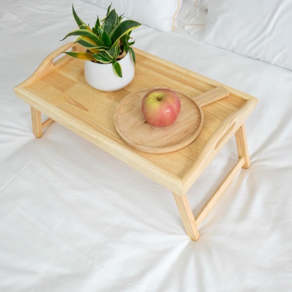 Bàn Ăn Mini Chân Gấp Gọn - Bàn Bed Tray Gỗ