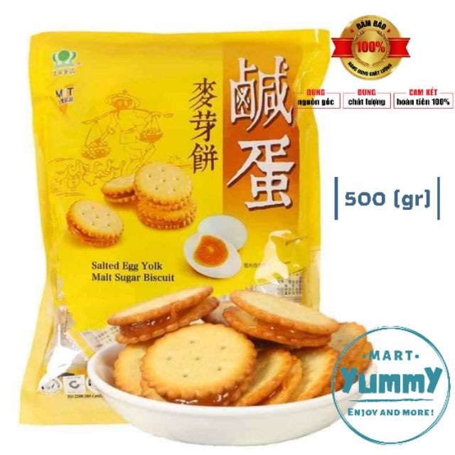 Bánh quy trứng muối Đài Loan 500 gram (Bánh quy trứng muối 500gram)