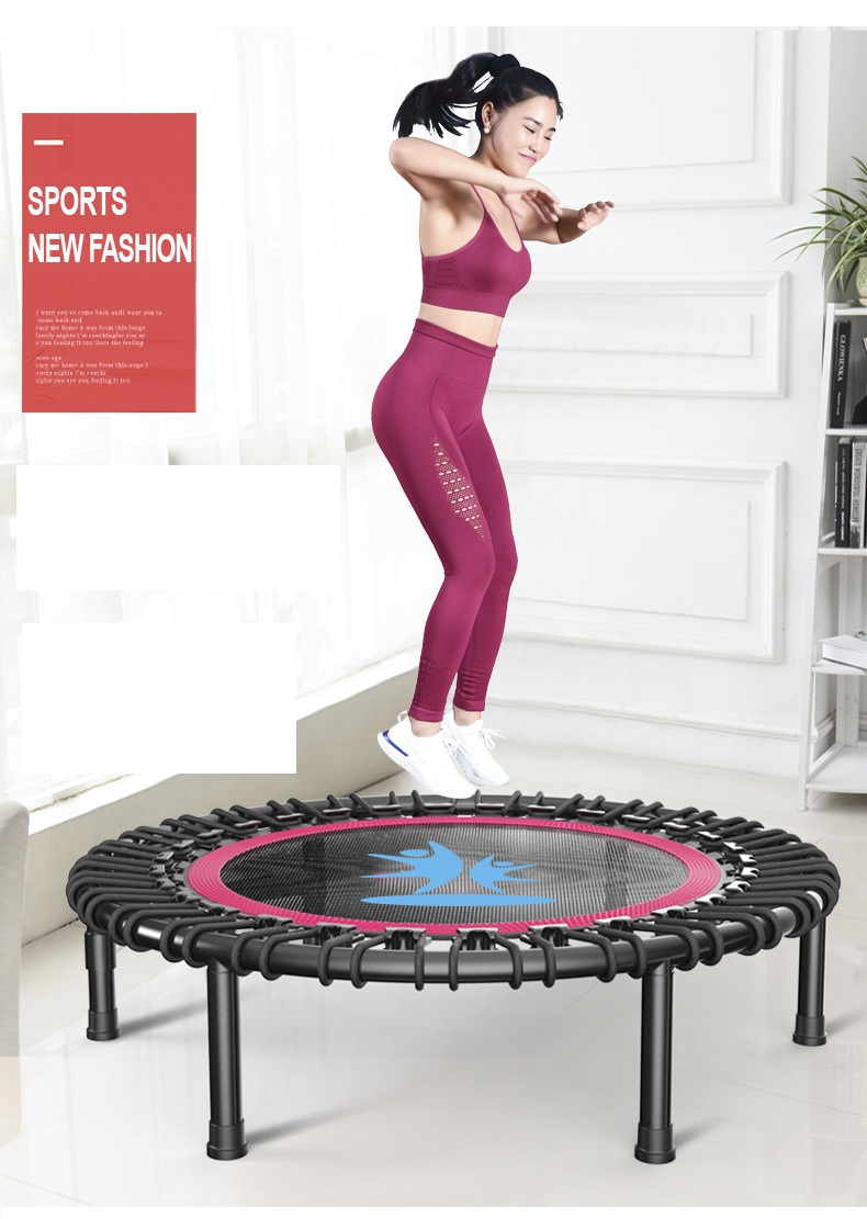 OneTwoFit 48 '' Silent Mini Trampoline với Tay cầm có thể điều chỉnh, Tấm bạt lò xo OT064
