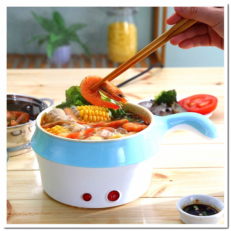 [SIÊU KHUYẾN MÃI] Nồi Điện Mini Hai Tầng Đa Năng Cao Cấp Có Thể Chiên, Xào, Nấu ăn, Nấu cơm, Nấu lẩu – Tặng Kèm Khay Hấp