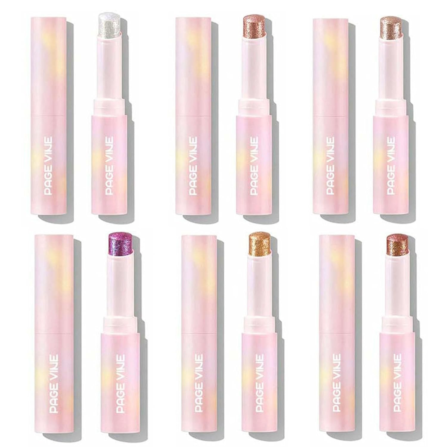 Dau Dau 6 cây bút kẻ mắt và phấn mắt dạng thỏi Crystal Jelly Glaze, kèm cọ tán, dễ tán, lâu trôi, lấp lánh.