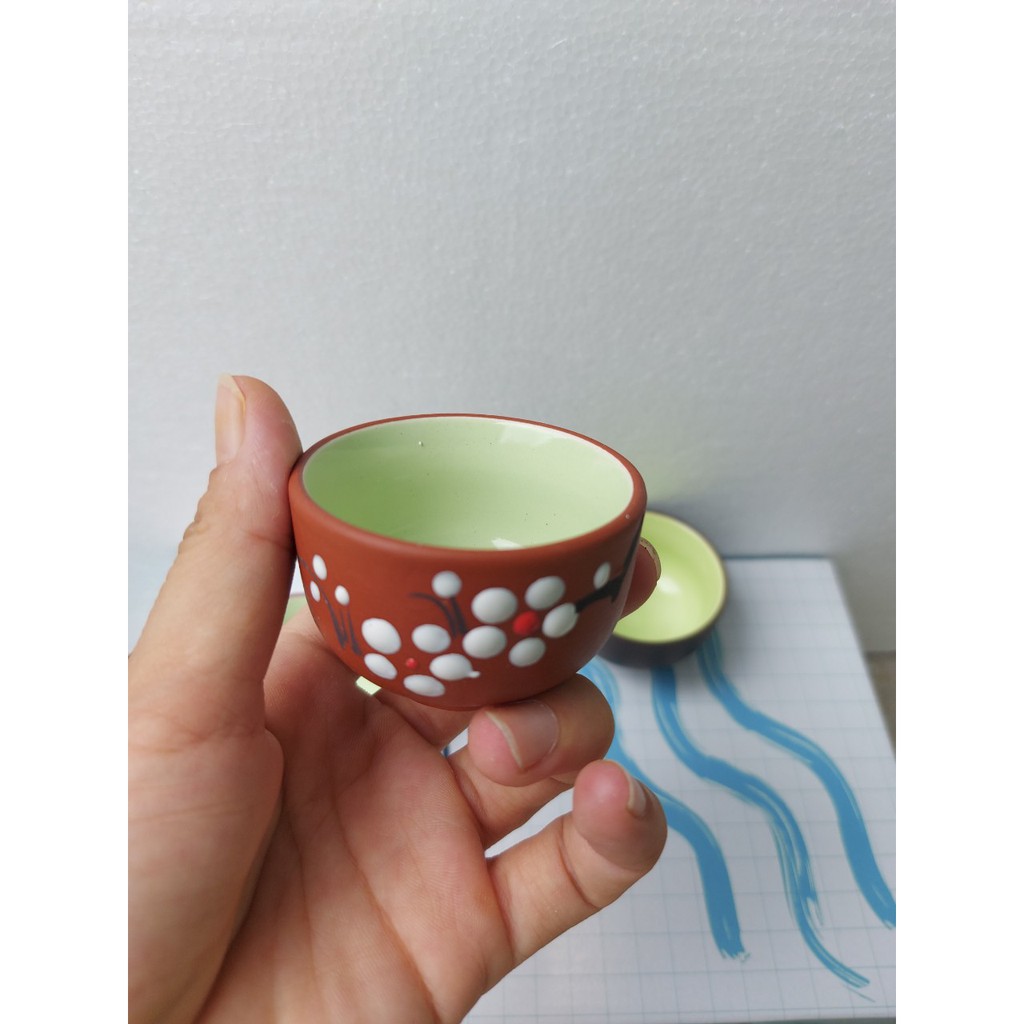 Chén uống trà đất nung bát tràng