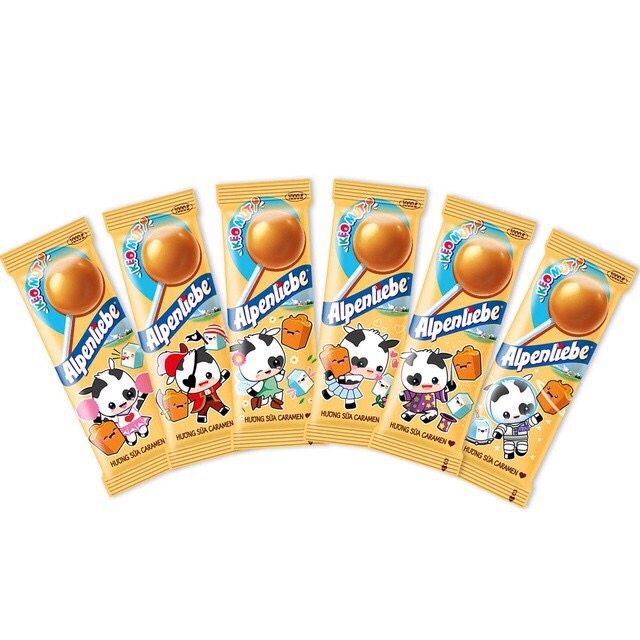 [Combo 10 Que] KẸO MÚT ALPENLIEBE HƯƠNG SỮA CARAMEN