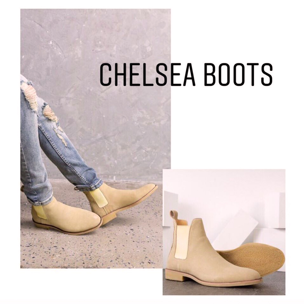 Giày Chelsea Boot Nam Da Bò Lộn Đế Cao Su Đúc Bảo Hành 12 Tháng