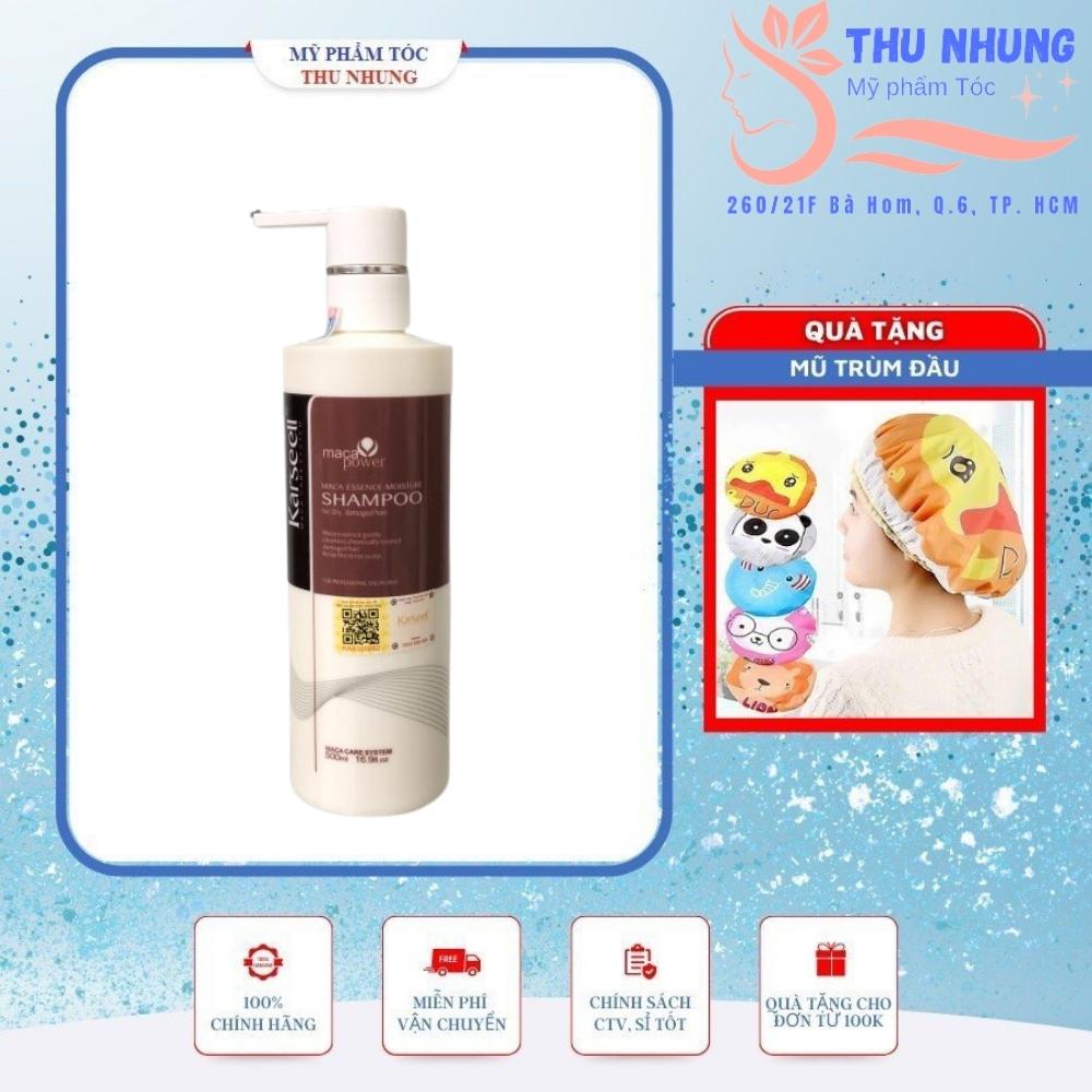 [+Tặng mũ trùm]Dầu gội siêu mượt phục hồi tóc hư tổn Karseell Maca Essence Moisture shampoo 500ml