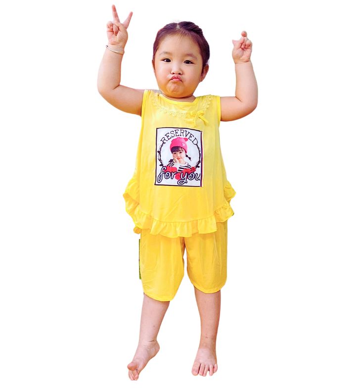 Bộ quần áo thun lạnh cho bé gái siêu mát