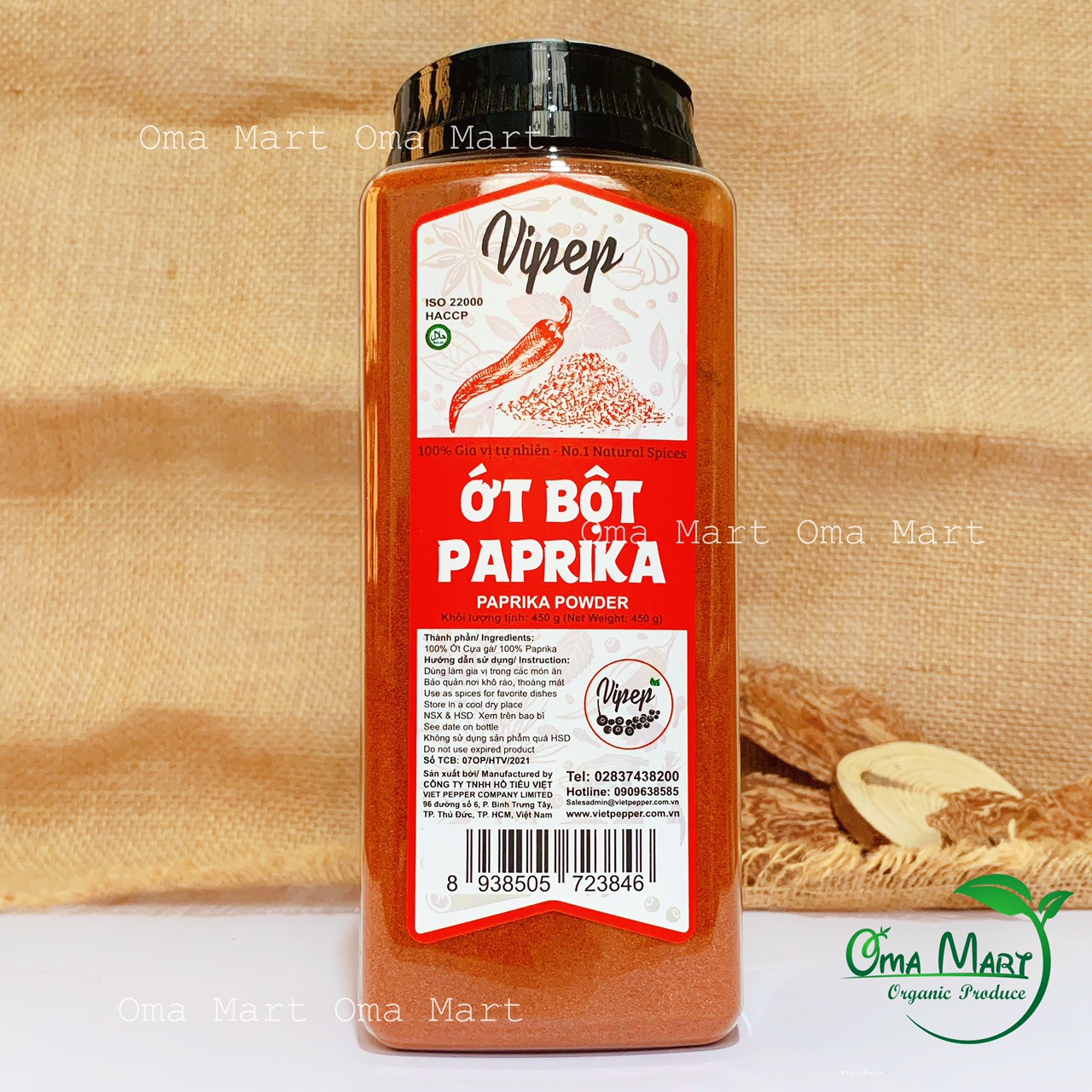 Bột ớt Paprika ớt cựa gà Vipep 100g và 450g