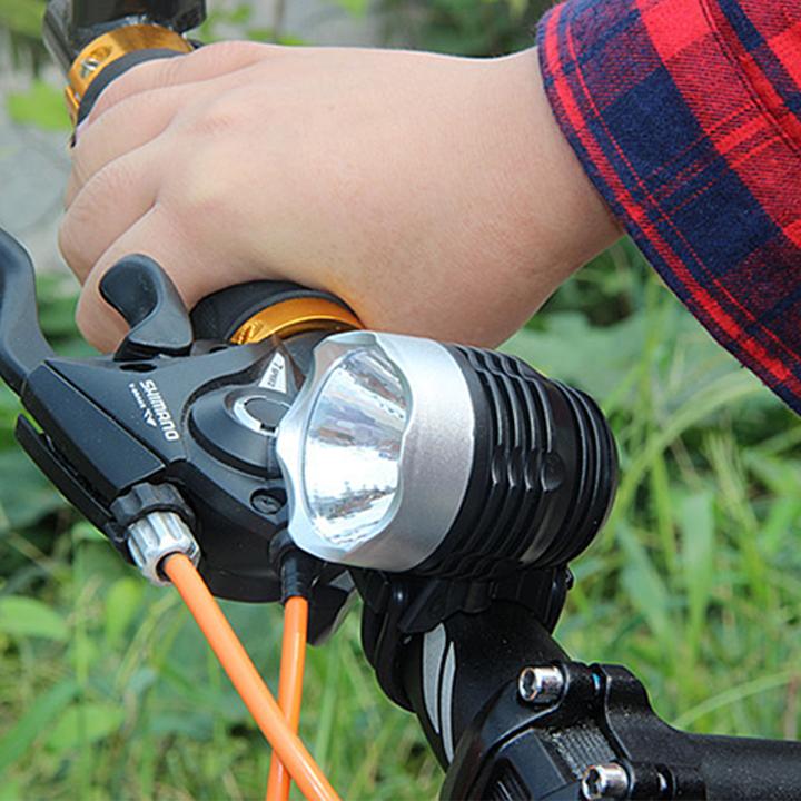 Đèn led pha 3 chế độ siêu sáng nhỏ gọn tiện dụng, chống nước cho xe đạp
