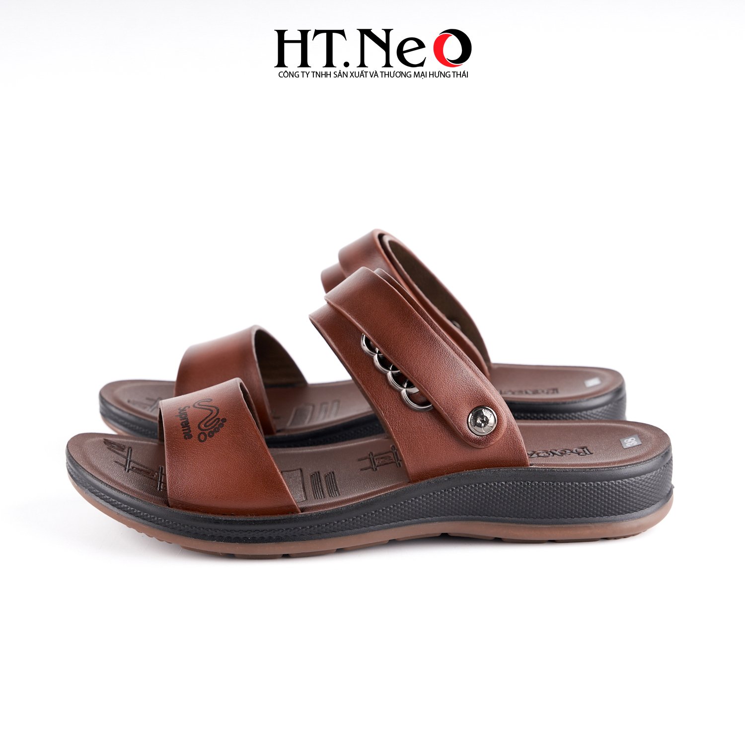 HT.NEO Dép sandal nam trung niên Da bò xịn đế kếp siêu bền hàng cao cấp