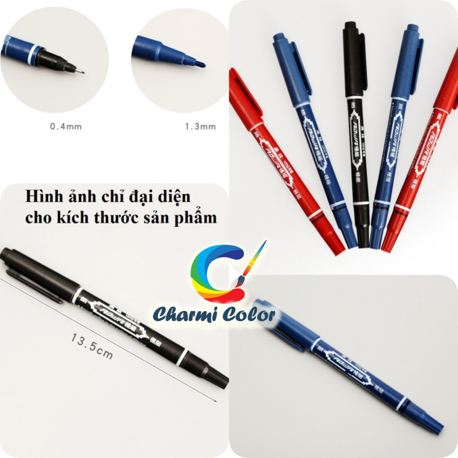 Bút lông kim 2 đầu nhiều màu viết cho học sinh, văn phòng