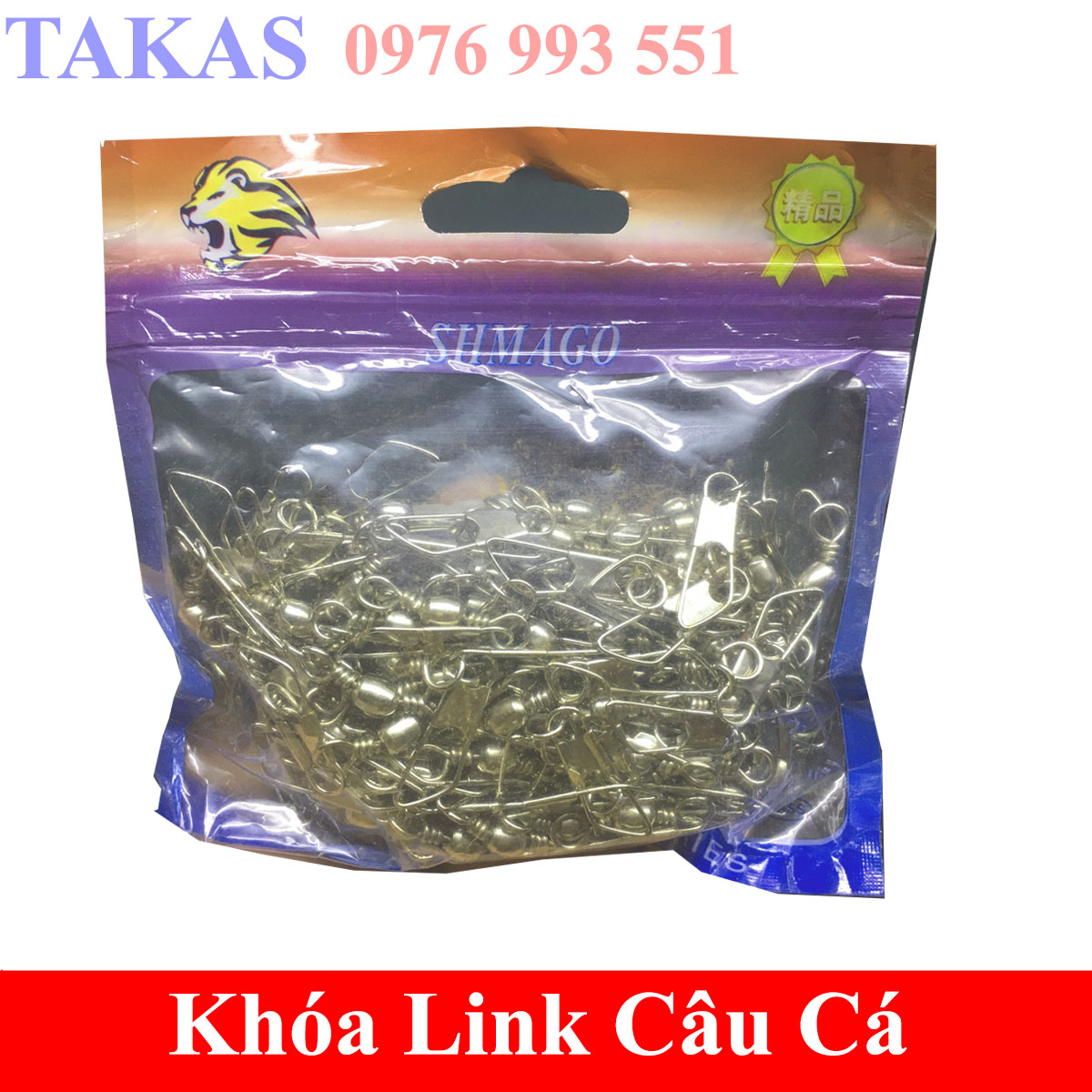 Gói 100 cái khóa linh,má ní câu cá chống xoẵn siêu bền