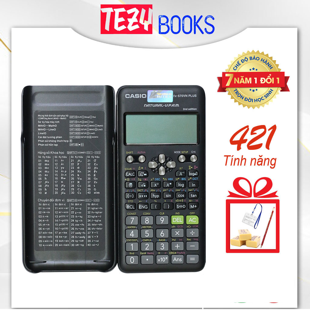 Máy Tính Casio FX 570VN Plus New 2nd Edition Nhập Khẩu Thái Lan 7 Năm Bảo Hành Chính Hãng 417 Tính Năng TEZY BOOKS