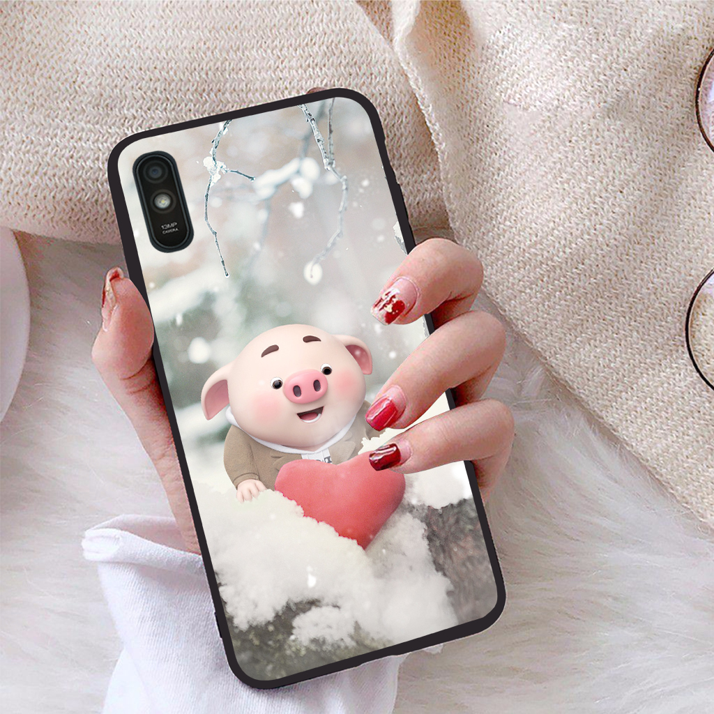 [HCM]Ốp lưng Xiaomi Redmi 9A viền dẻo TPU BST Pig Cute
