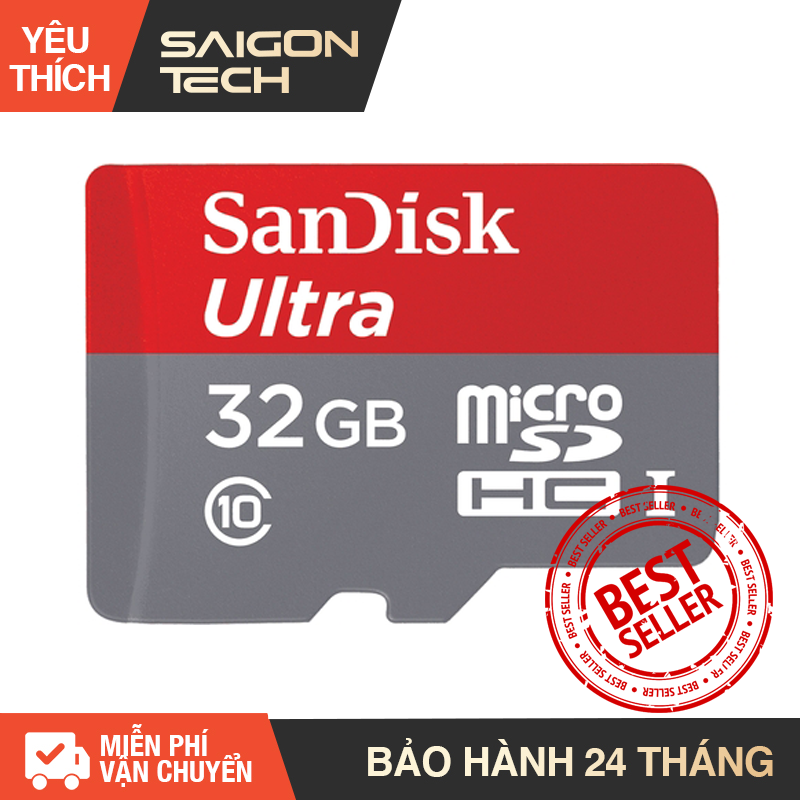 [HCM]Thẻ nhớ Micro SD SanDisk Ultra 32GB Class 10 (new 2018) chất liệu bền bỉ hoạt động ổn định cam kết hàng đúng mô tả chất lượng đ