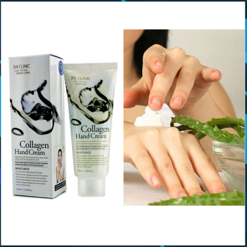 Kem Dưỡng Da Tay giữ ẩm colagen 3W Clinic hàn Quốc 100ml