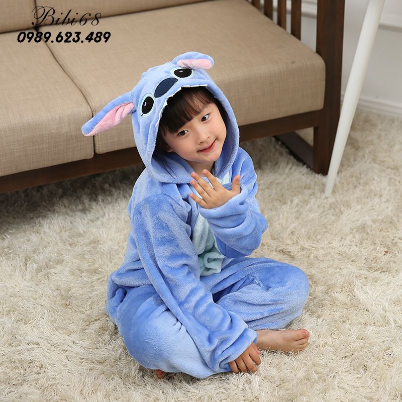 Bộ đồ ngủ hình thú chuột stitch xanh liền thân lông mịn Pijama Động Vật Hoạt Hình cho trẻ em người lớn Cosplay nhiều màu chất liệu đẹp đón giáng sinh HOT độc và lạ decoshop68 1941