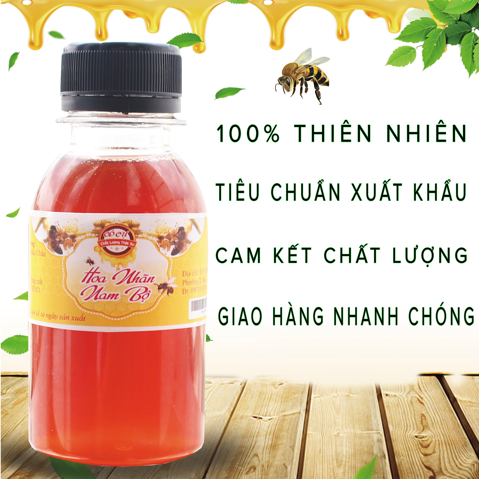 Mât ong nguyên chất hoa nhãn 100ml