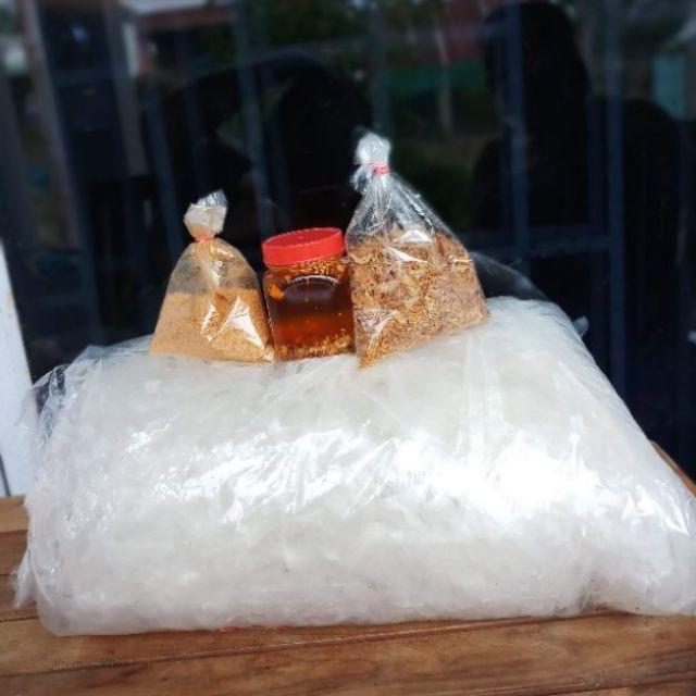 Combo bánh tráng trộn gồm bánh cắt 1kg + hành phi + muối nhuyễn + dầu sa tế