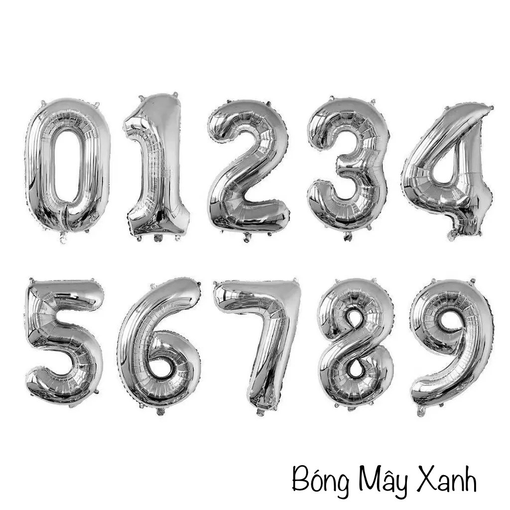Bóng số tuổi sinh nhật size đại 70cm- Vàng, Bạc, Hồng