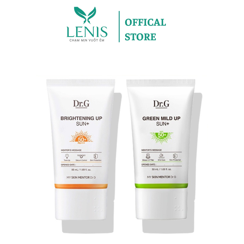 Dr.g kem chống nắng dưỡng sáng da brightening up sun spf50+ pa+++ 50ml/ green mild up sun+ 50ml - lenis beauty
