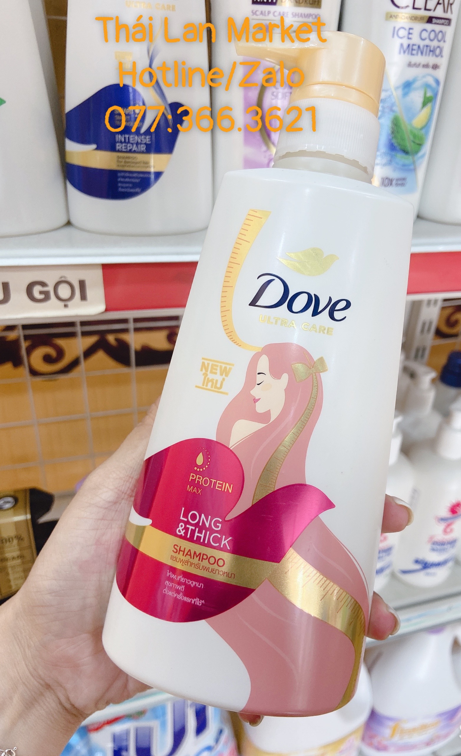 (CC - HCM) DẦU GỘI - DẦU XẢ DOVE THÁI LAN 410ML ĐỦ MÀU