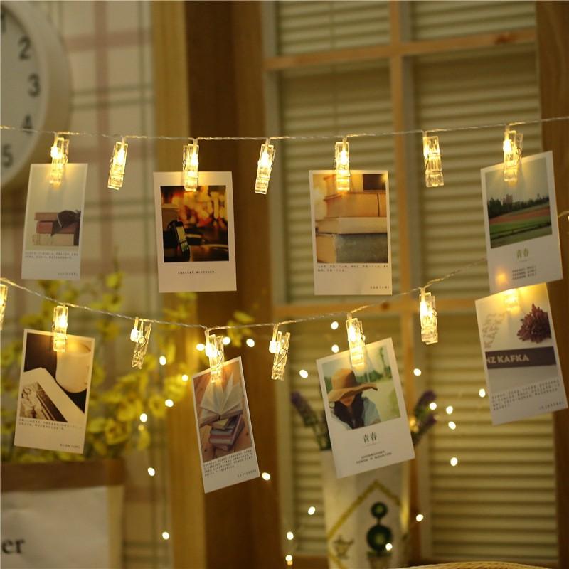 Dây đèn led kẹp ảnh sử dụng pin tiểu hoặc đầu USB dài 3m, gồm 20 kẹp treo ảnh nghệ thuật, dây đèn led trang tri, trang trí sinh nhật, sự kiện, lễ kỉ niệm, phụ kiện trang trí độc đáo, trang trí phong ngủ, lớp học